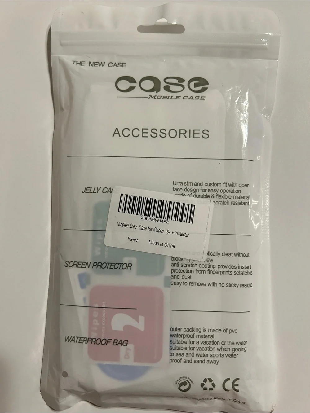 Clear Slim Hybrid Case with Tempered Glass Screen Protector - Transparent IP 16e
